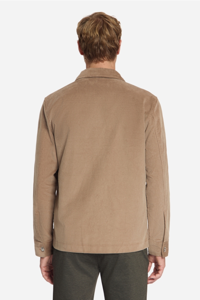 NO-EXCESS bruine heren overhemd | Model achteraanzicht