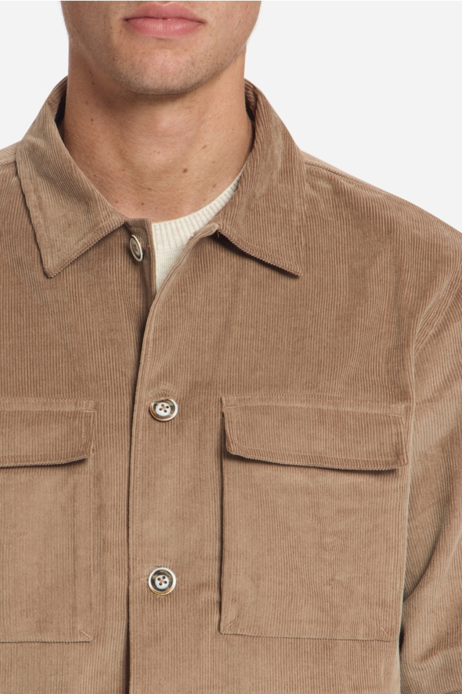 NO-EXCESS bruine heren overhemd | Close up