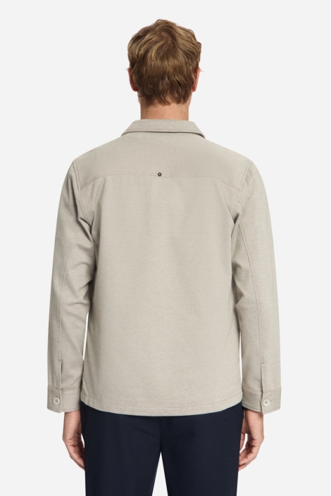 NO-EXCESS beige heren overhemd | Model achteraanzicht