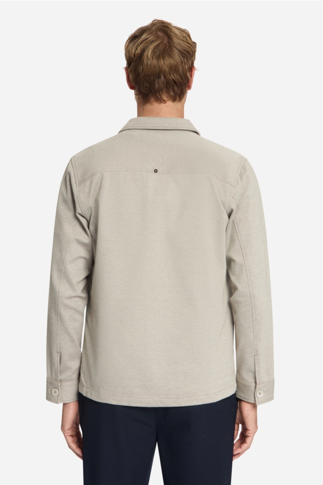 NO-EXCESS beige heren overhemd | Model achteraanzicht