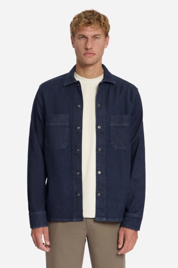NO-EXCESS Overhemd DENIM STRETCH OVERSHIRT 33590845 Rinse Denim