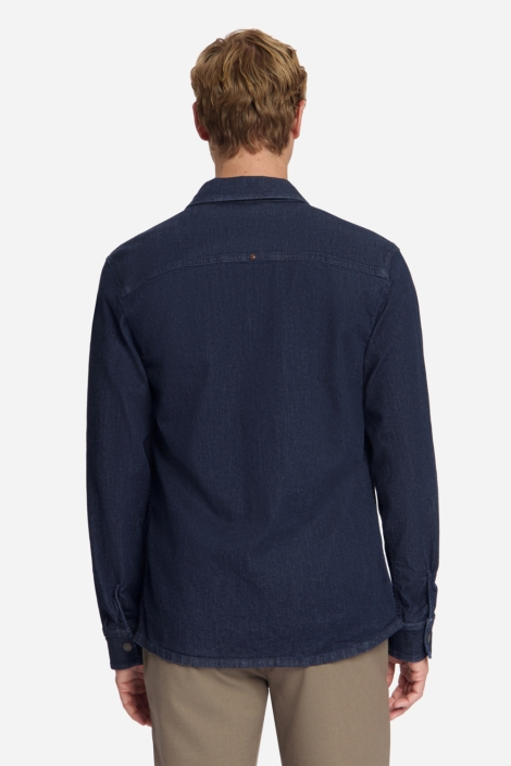NO-EXCESS blauwe heren overhemd | Model achteraanzicht