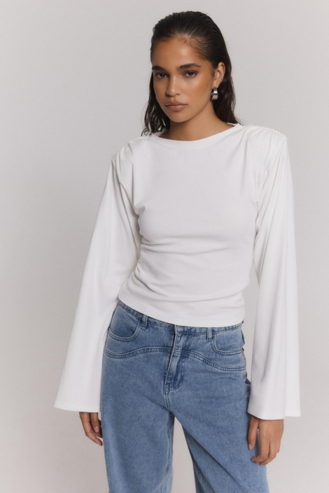 Refined Department witte dames t-shirt | Model vooraanzicht