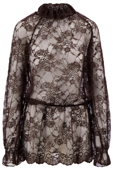 Zusss Top KANTEN TOP MET TURTLENECK 0304 0121 1041 DARK CHOCO