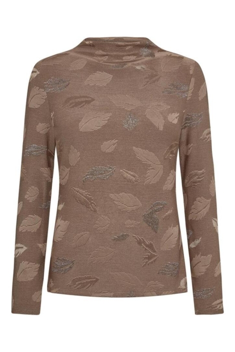 Freequent taupe dames t-shirt | Vooraanzicht
