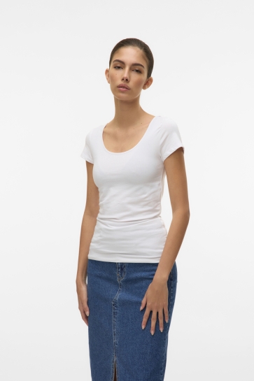 Vero Moda T-shirt VMMAXI MY SS SOFT U-NECK NOOS 10148254 Bright White TEST