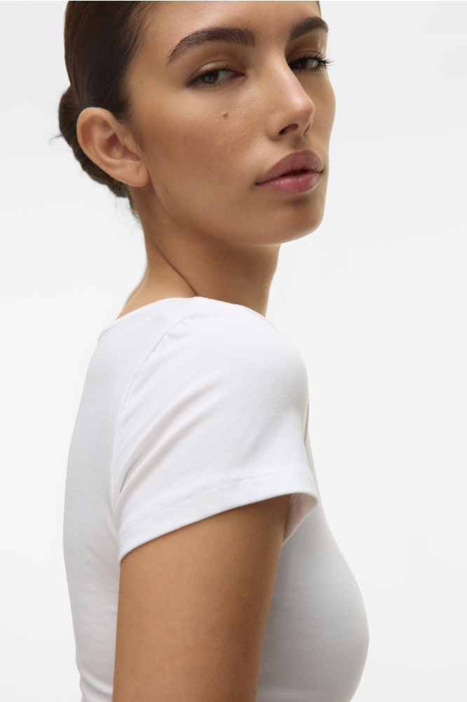 Vero Moda witte dames t-shirt | Close up