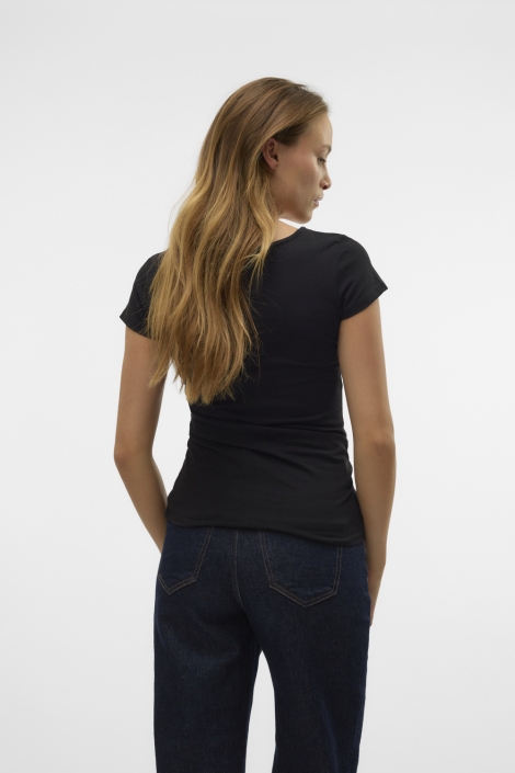 Vero Moda zwarte dames t-shirt | Model achteraanzicht