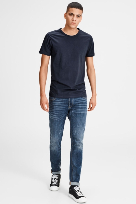 Jack & Jones blauwe heren t-shirt | Vooraanzicht