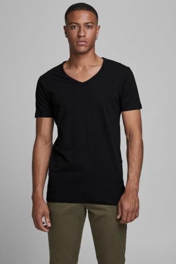 Jack & Jones basic v-neck tee s/s noos Zwart