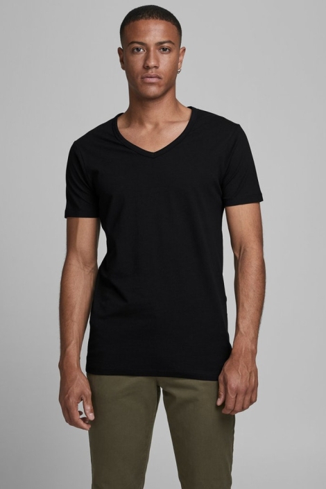 Jack & Jones zwarte heren t-shirt | Model vooraanzicht
