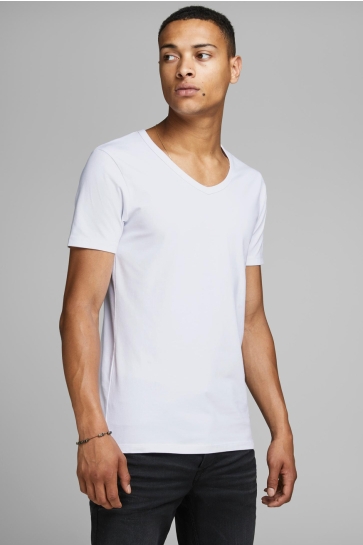 Jack & Jones T-shirt BASIC V-NECK TEE S/S NOOS 12059219 White