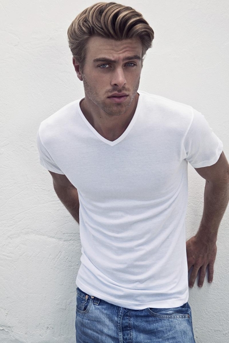 Alan Red witte heren t-shirt | Model vooraanzicht