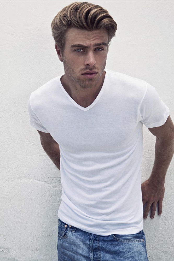 Alan Red witte heren t-shirt | Model vooraanzicht