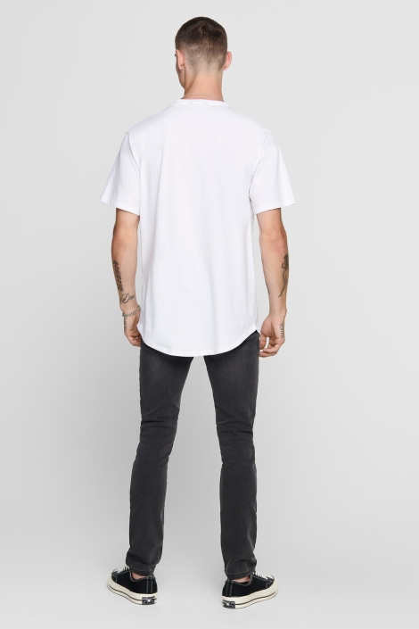 Only & Sons witte heren t-shirt | Model