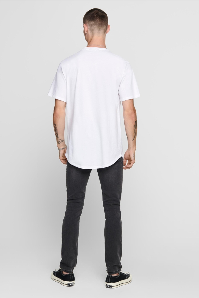 Only & Sons witte heren t-shirt | Model