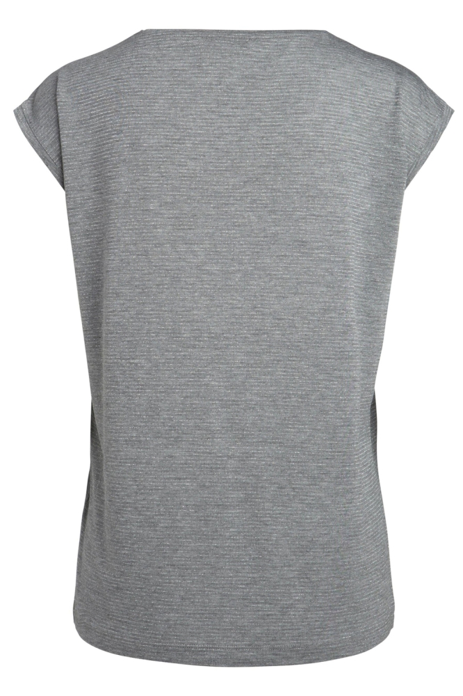 Pieces grijze dames t-shirt | Achteraanzicht