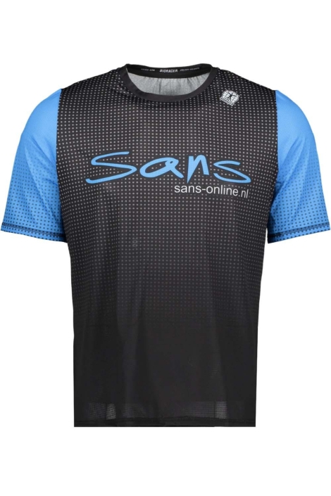 Sans blauwe heren sport shirt | Vooraanzicht