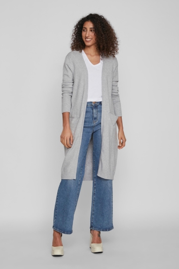 Vila VIRIL LONG L/S KNIT CARDIGAN - NOO 14042770 Light Grey Melange