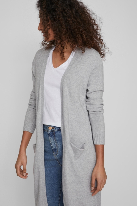 Vila grijze dames vest | Close up