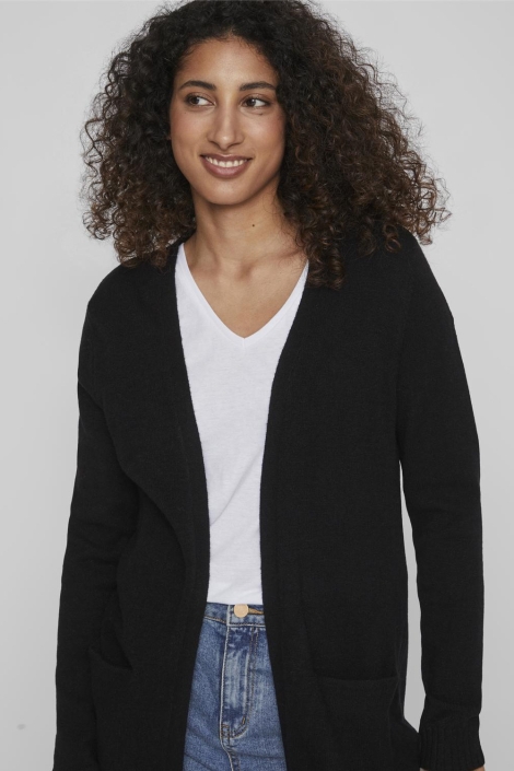 Vila zwarte dames vest | Model vooraanzicht