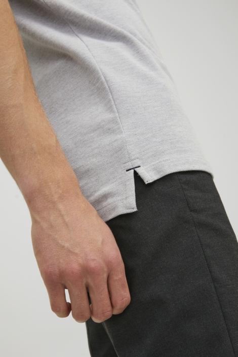 Jack & Jones grijze heren polo | Close up