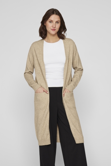 Vila VIRIL L/S LONG KNIT CARDIGAN-NOOS 14042770 Natural Melange