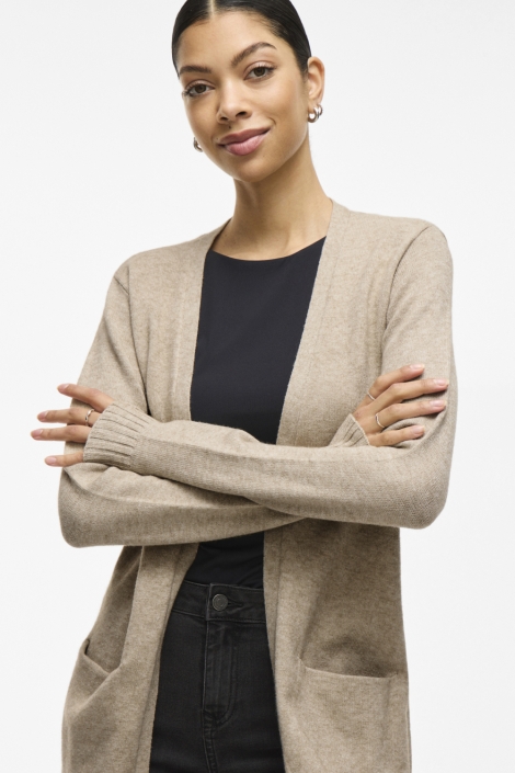 Vila beige dames vest | Model vooraanzicht