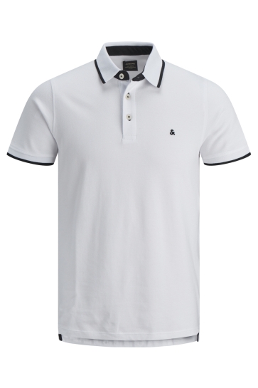 Jack & Jones Polo JJEPAULOS POLO SS NOOS 12136668 White/SLIM FIT