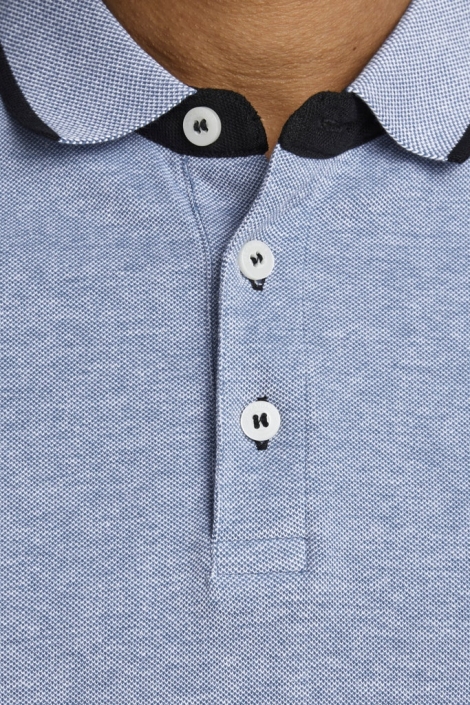 Jack & Jones blauwe heren polo | Close up