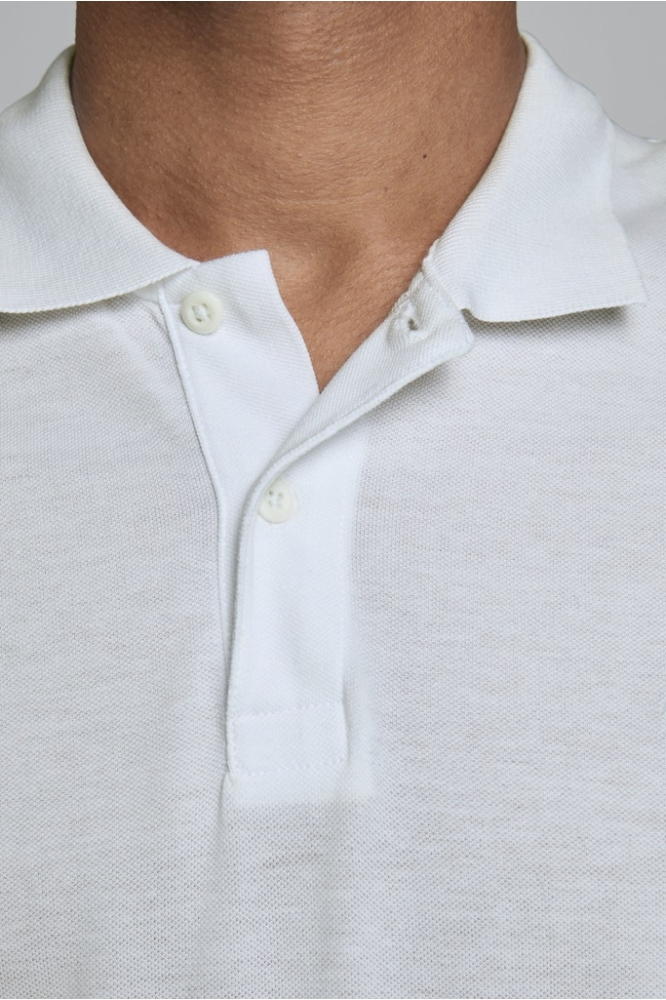 Jack & Jones witte heren polo | Close up