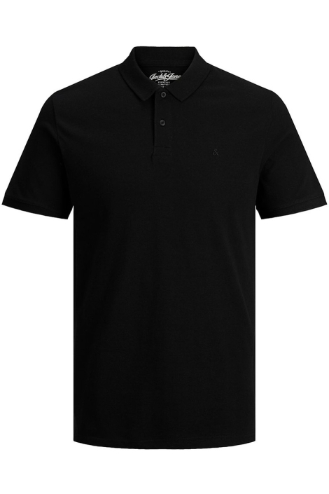 Jack & Jones zwarte heren polo | Vooraanzicht