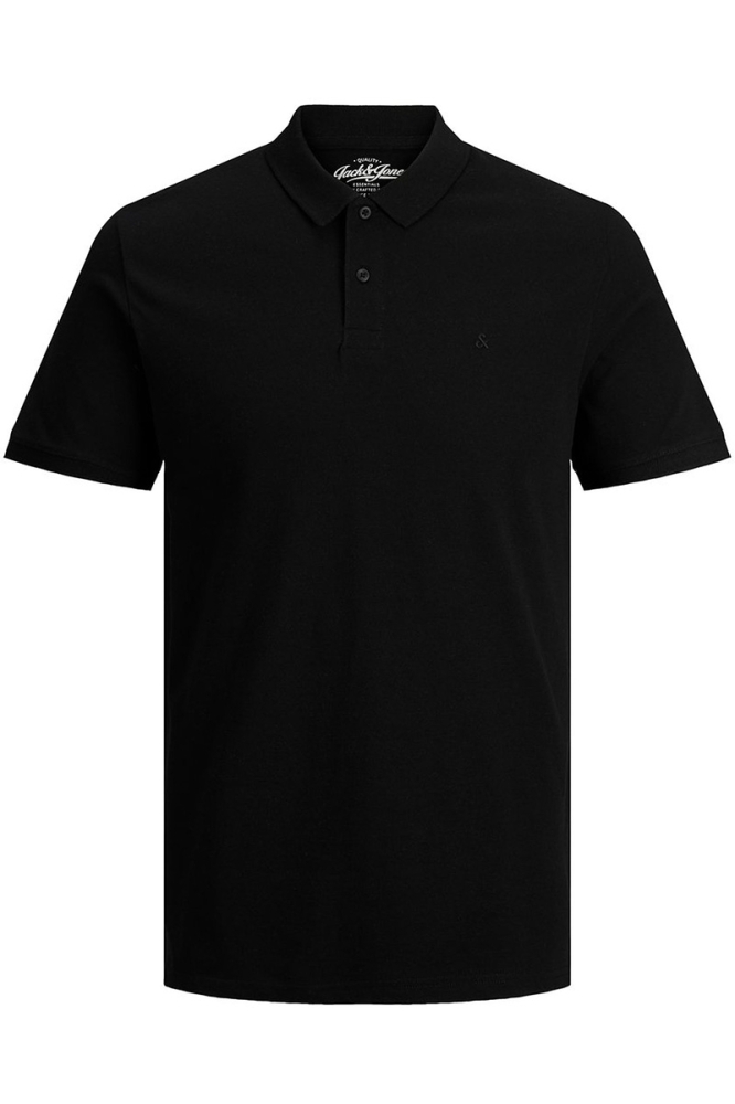 Jack & Jones zwarte heren polo | Vooraanzicht