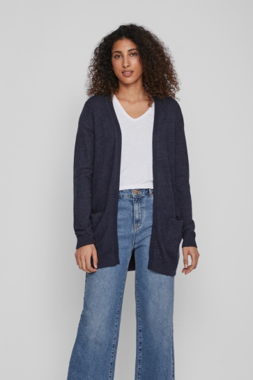Vila viril open l/s knit cardigan - noos Blauw