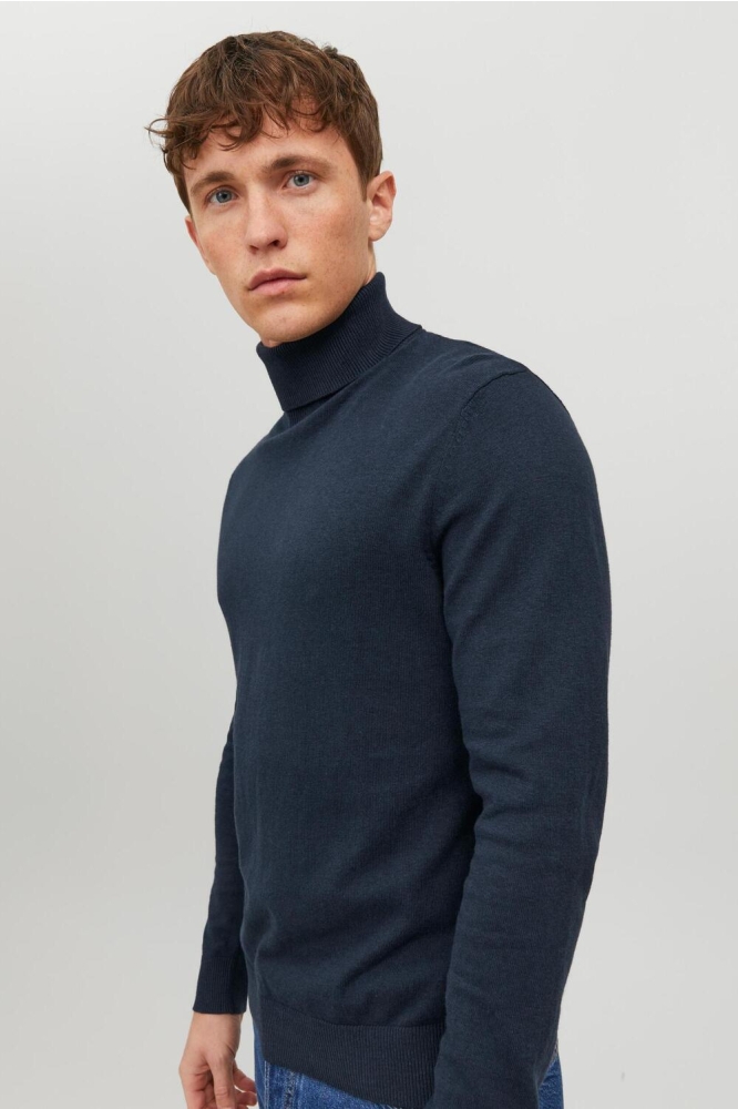 Jack & Jones blauwe heren trui | Model zijaanzicht
