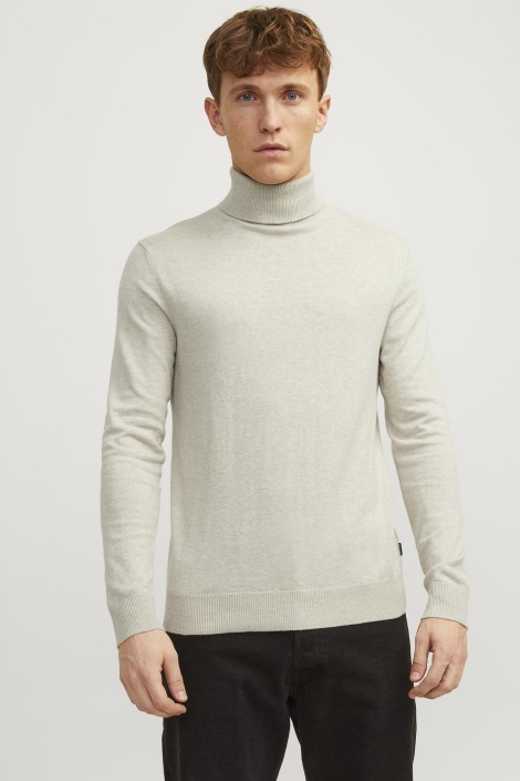Jack & Jones beige heren trui | Model vooraanzicht