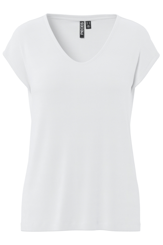 Pieces witte dames t-shirt | Vooraanzicht