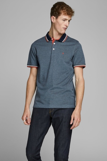 Jack & Jones Polo JJEPAULOS POLO SS NOOS 12136668 Denim Blue/SLIM FIT