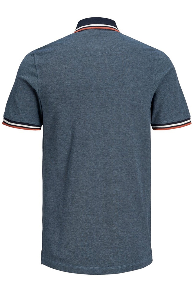 Jack & Jones blauwe heren polo | Achteraanzicht