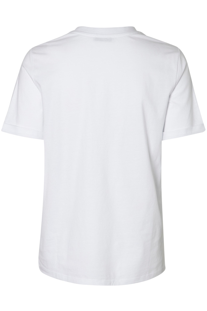Pieces witte dames t-shirt | Achteraanzicht