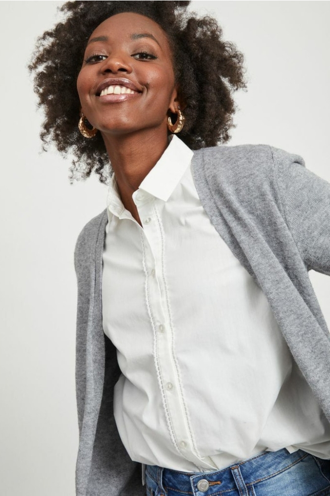 Vila grijze dames vest | Close up