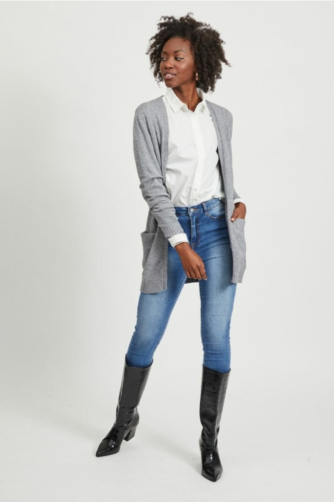 Vila grijze dames vest | Model