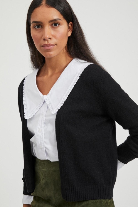 Vila zwarte dames vest | Close up