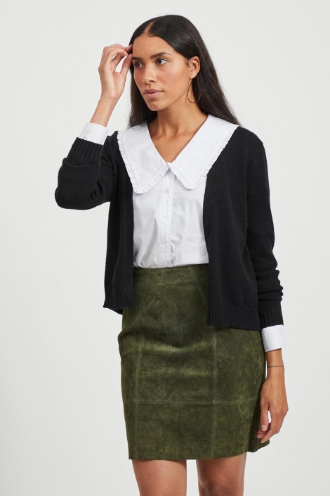 Vila zwarte dames vest | Model vooraanzicht