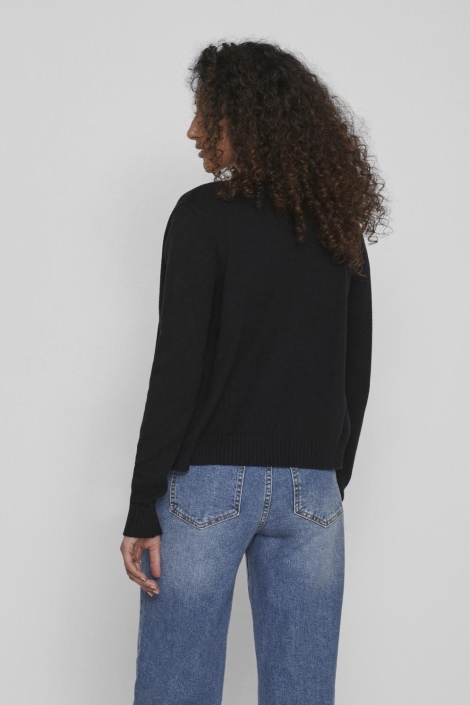 Vila zwarte dames vest | Model achteraanzicht