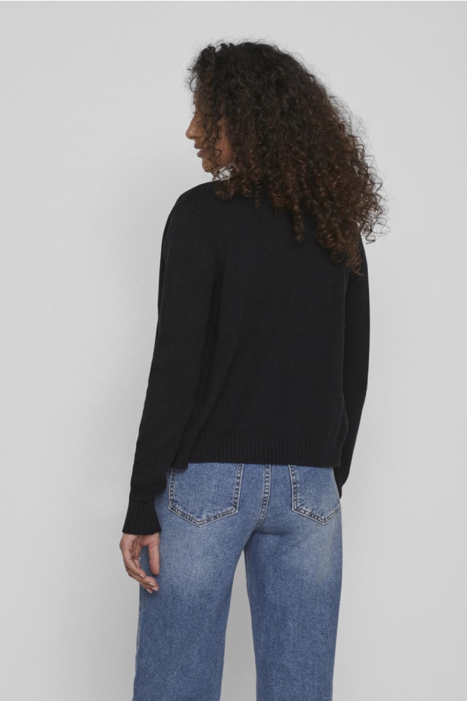 Vila zwarte dames vest | Model achteraanzicht