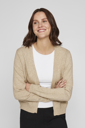 Vila viril short l/s knit cardigan-noos Beige
