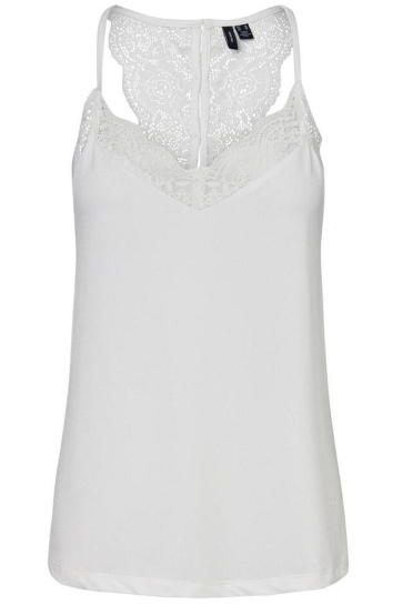 Vero Moda Top VMANA S/L LACE TOP NOOS 10233213 Snow White
