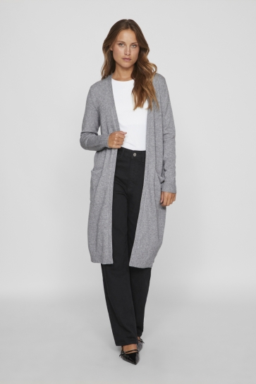 Vila Vest VIRIL LONG L/S KNIT CARDIGAN NOOS - 14042770 Medium Grey Melange