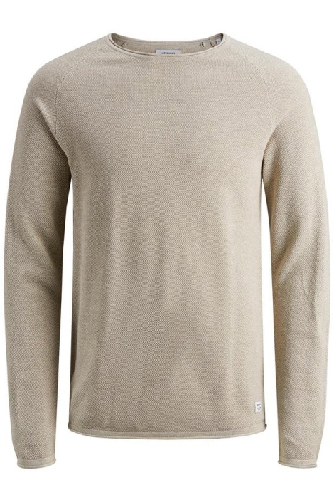 Jack & Jones ecru heren trui | Vooraanzicht